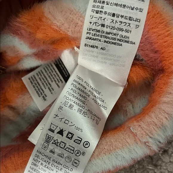 Stripe Levi’s Orange and Cream Women's Sweater - Picture 6 of 6